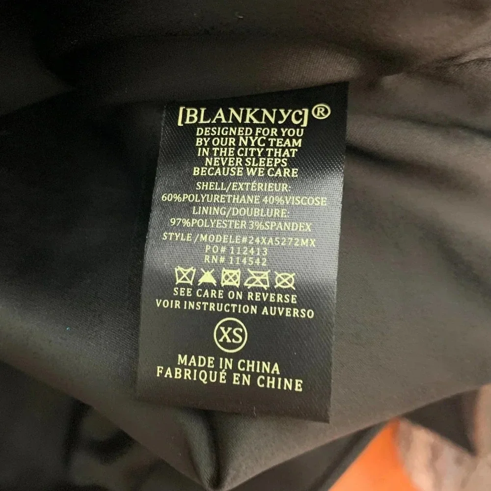 BLANKNYC Faux Leather Full Zip Moto‎ Jacket Black